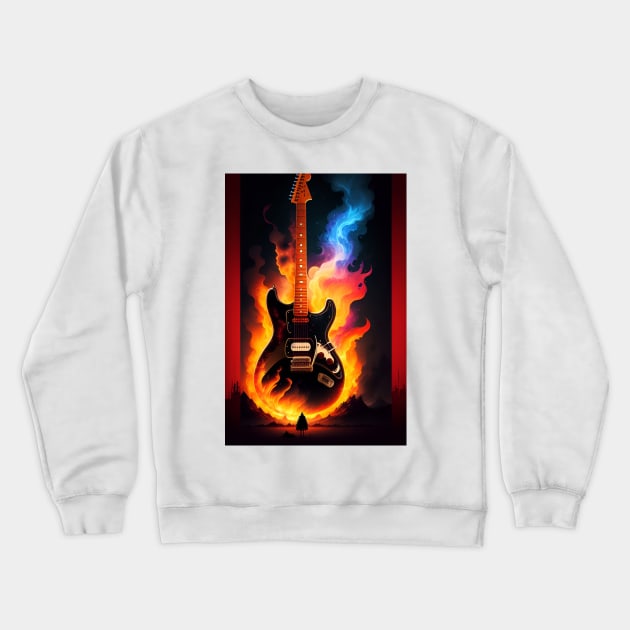 Flaming Guitar Crewneck Sweatshirt by Park Windsor